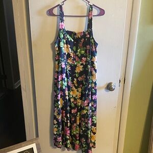Old Navy Floral Maxi Dress - Navy, Pink, Yellow, Green